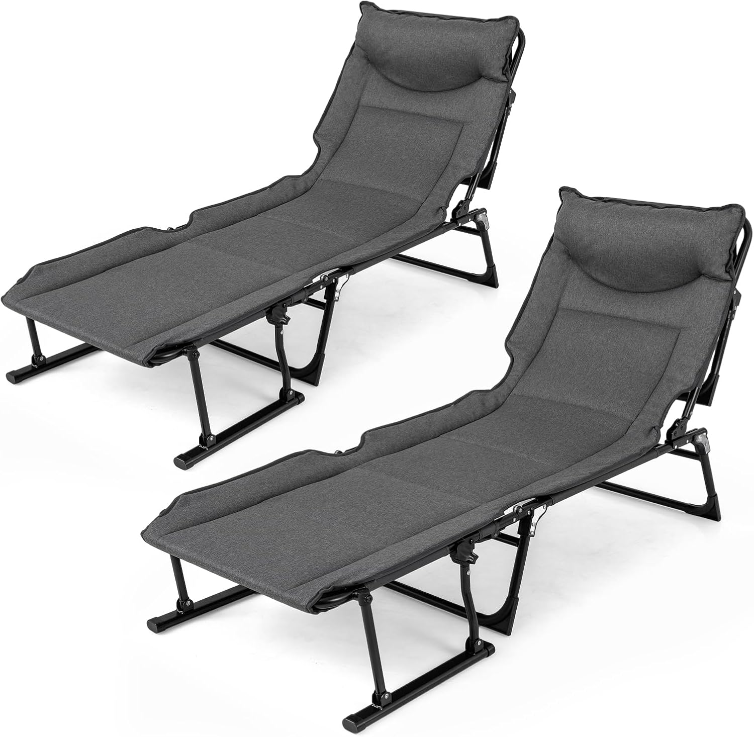 Tangkula 3 in 1 Folding Camping Cot Comfy Padded Convertible Single Sofa Chair