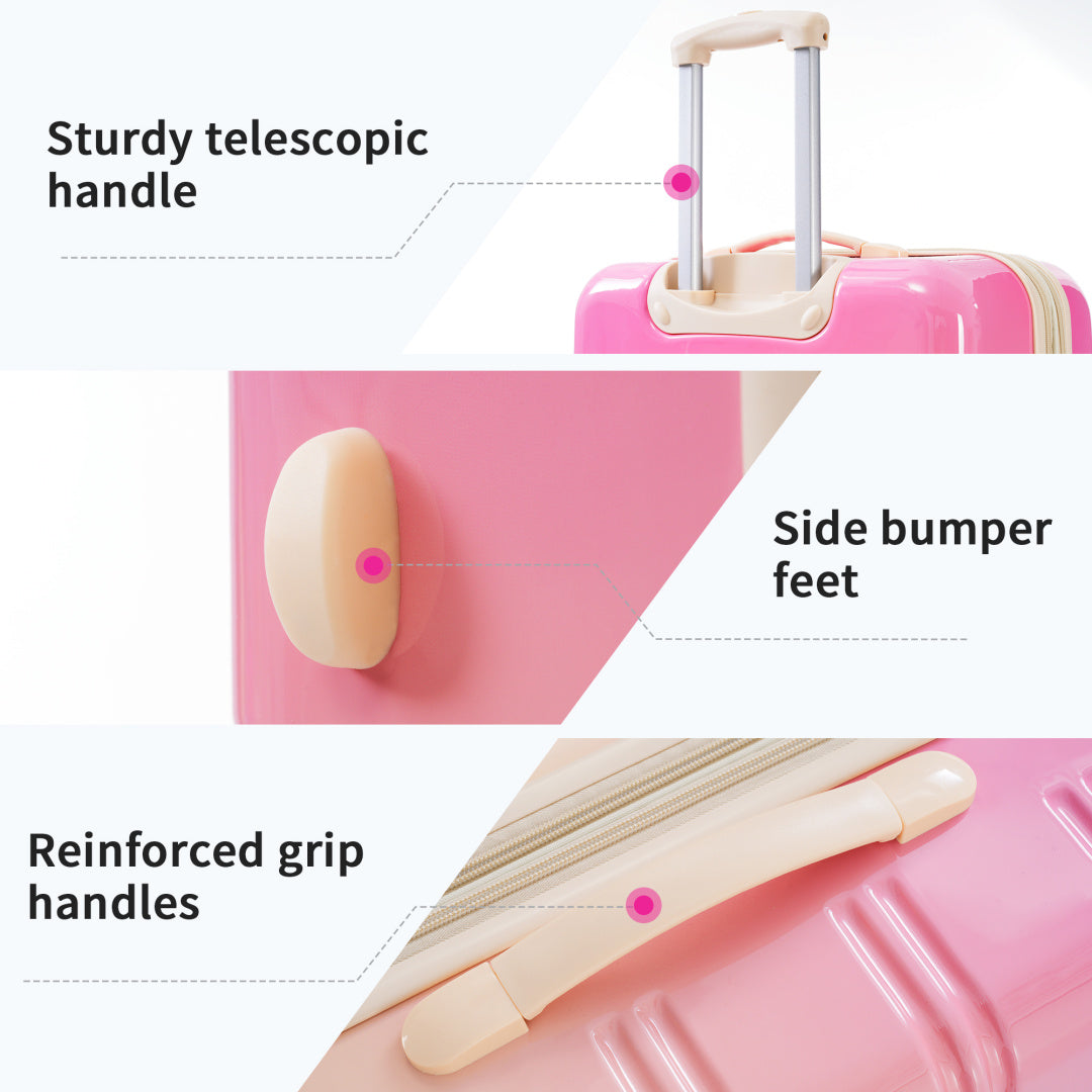 3 Piece Luggage Sets, Hard Shell Suitcase 20/24/28 in with TSA Lock and Spinner Wheels, Expandable Lightweight Travel Luggage for Men Women, Multicolor Purple