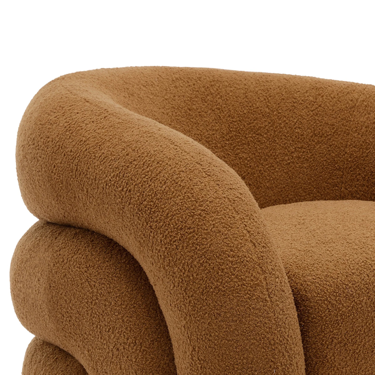 360 Swivel Accent Chair for Living Room, Boucle Barrel Armchair Single Sofa Chair Reading Chair, Sage Green