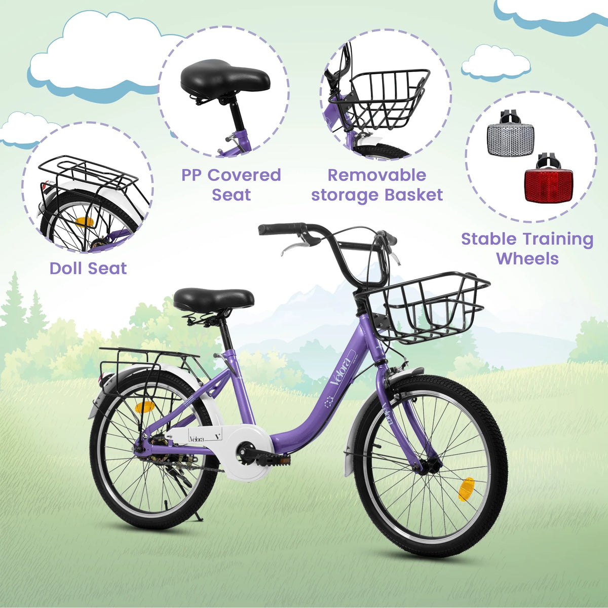 20 in Kids Bike for Boys & Girls Age 5 - 10, Children'S Bicycle with Front Basket & Rear Rack, Commuter Bike for School & Leisure