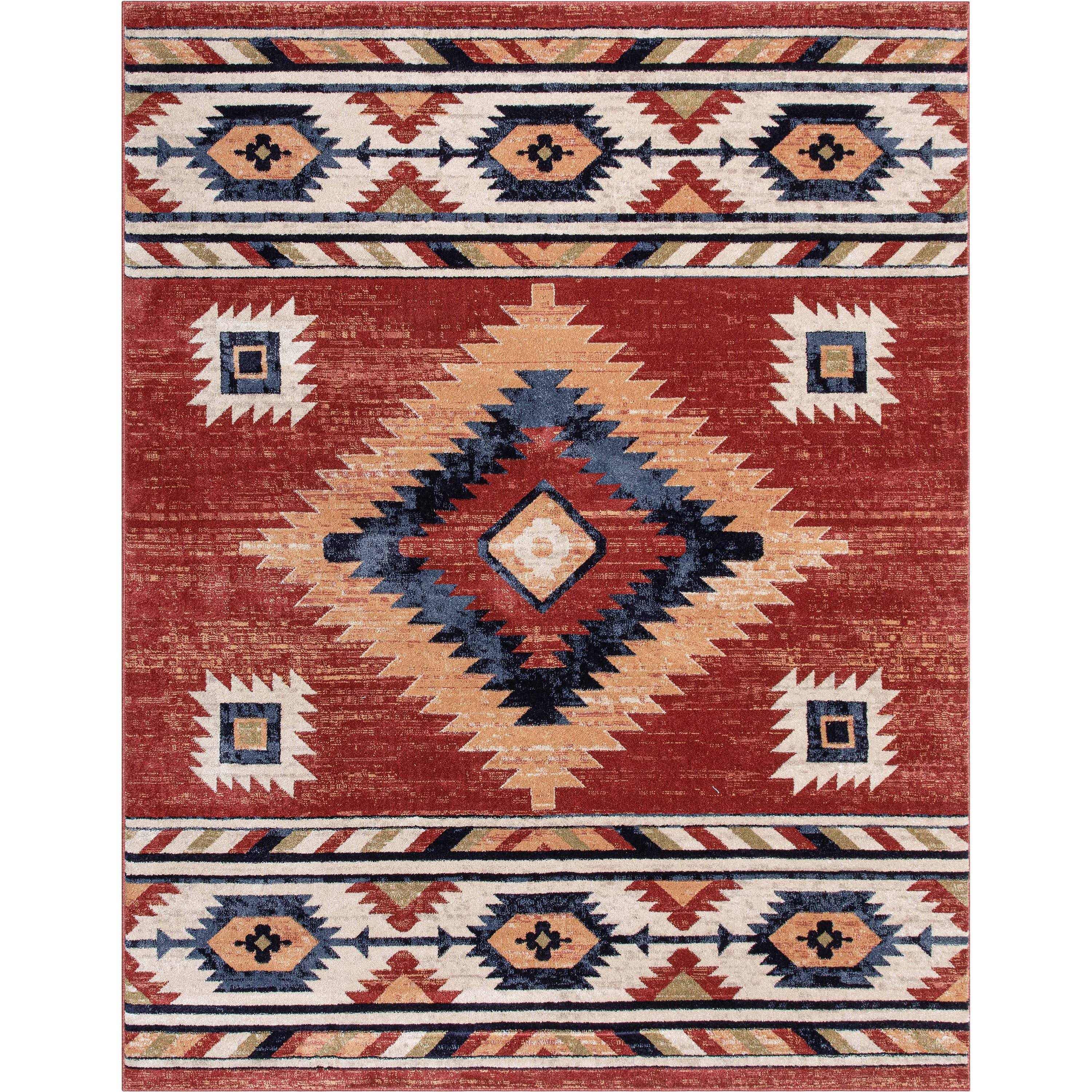 Well Woven Tulsa Lea Crimson Traditional Southwestern Tribal 5'3" x 7'3" Area Rug