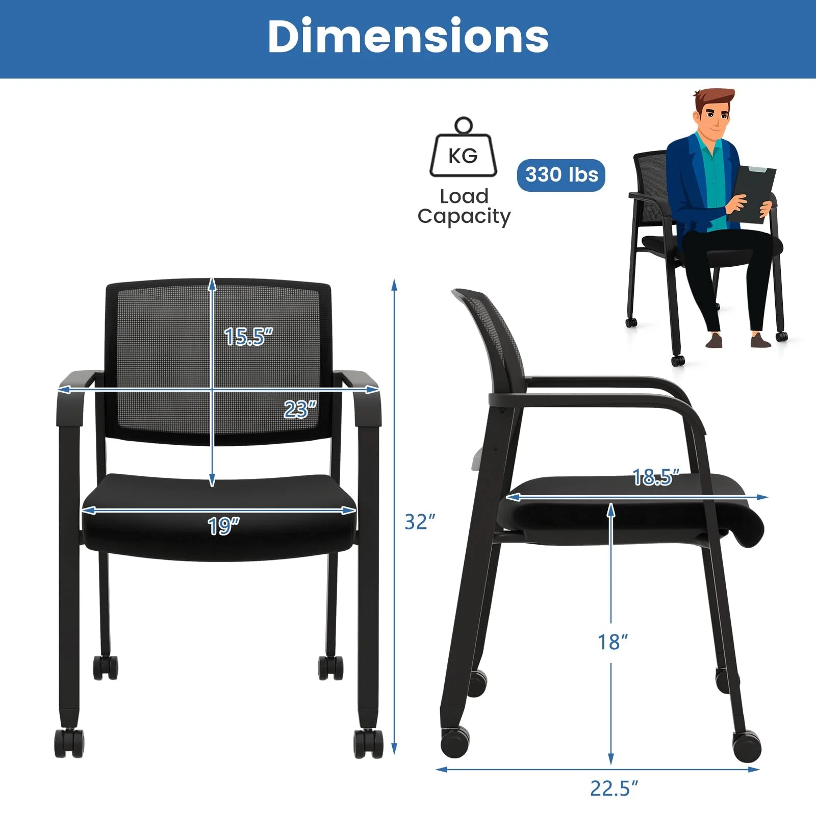 Tangkula Rolling Conference Room Chairs Set of 12
