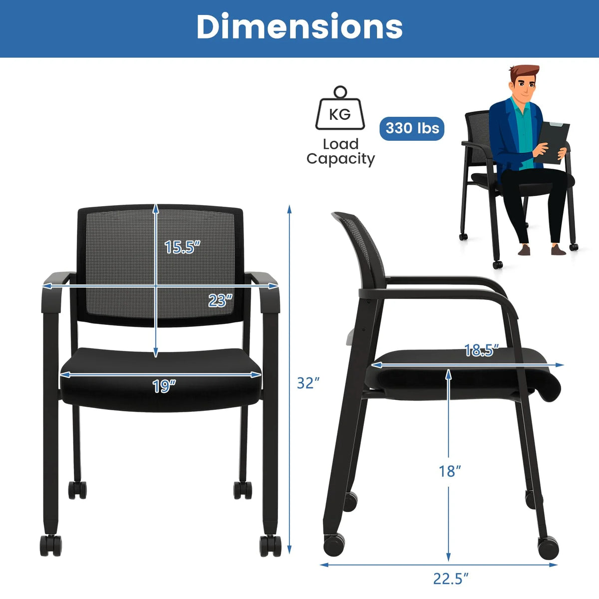 Tangkula Rolling Conference Room Chairs Set of 12