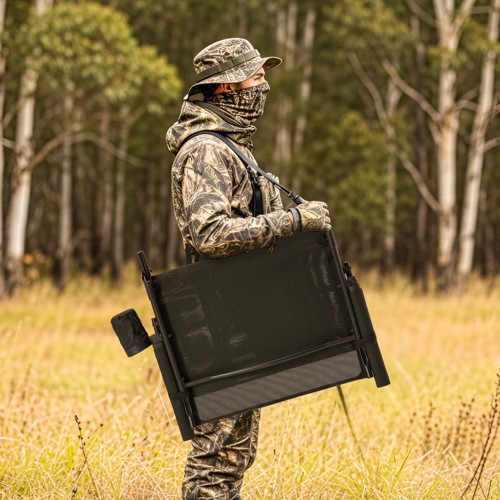 AECOJOY Lightweight Hunting Chair Without Cushion, Foldable & Rotating, Quiet Design for Deer Blind