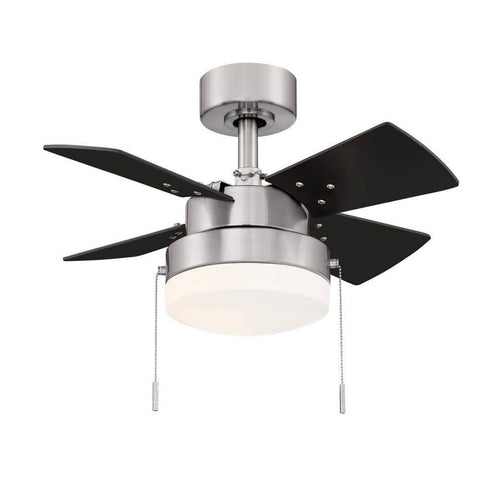Hampton Bay Metarie II 24 in. Indoor Brushed Nickel Ceiling Fan with Light