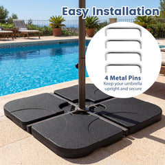 Tangkula 4 Piece 164 Lbs Umbrella Base for Patio