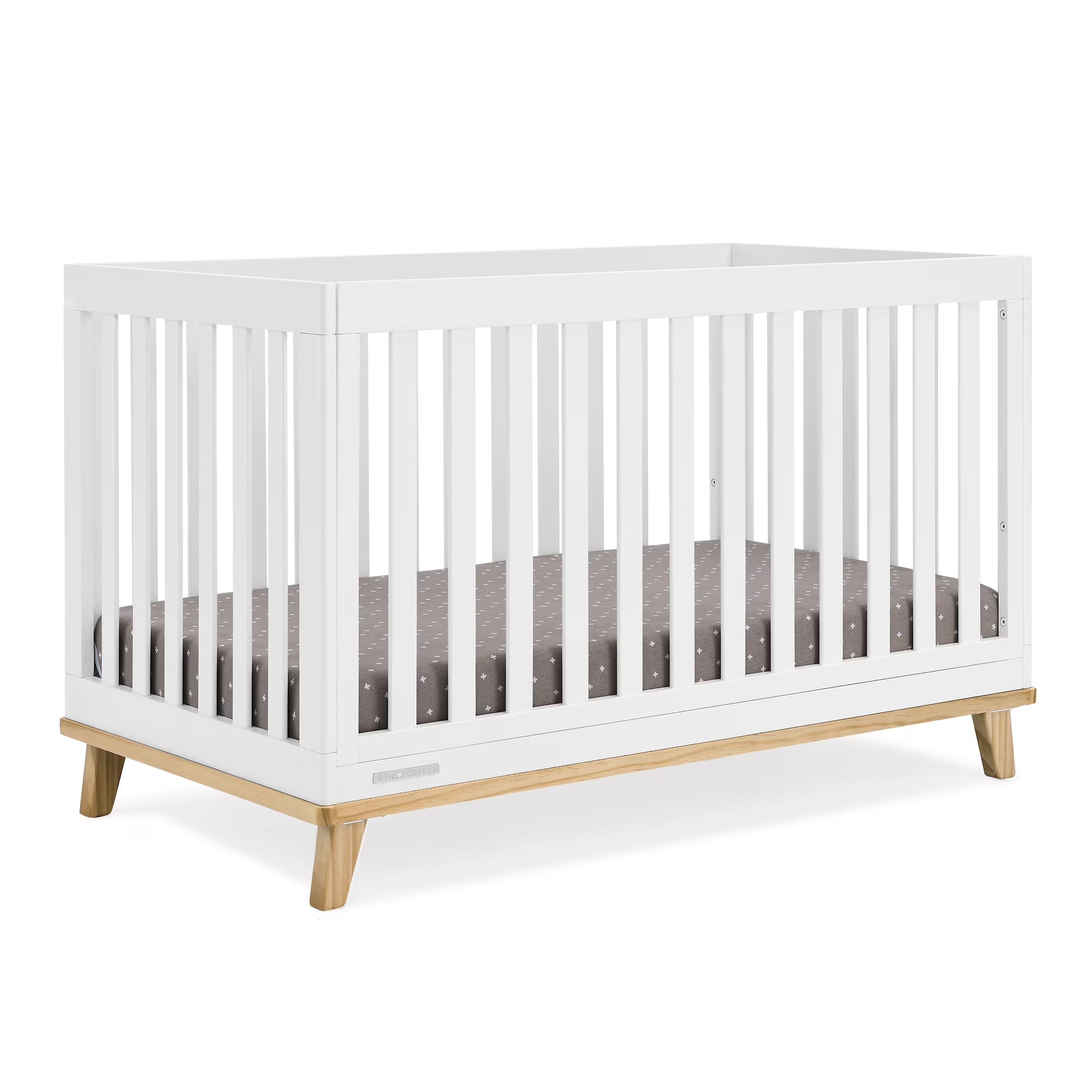 Delta Children Frankie 4 - in - 1 Convertible Crib - Greenguard Gold Certified, Black with Natural