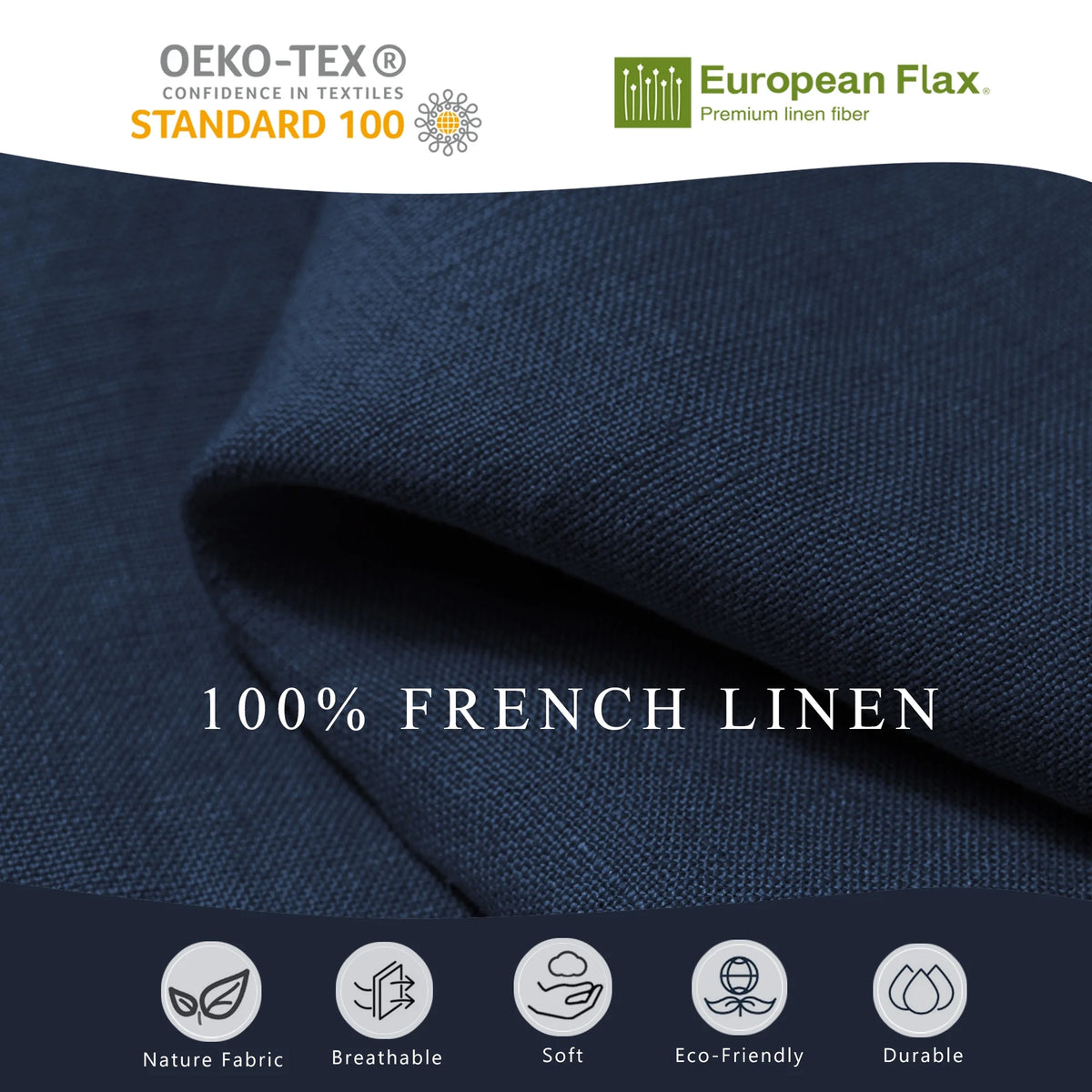 100% Pure Linen Duvet Cover with Button Closure and Corner Ties Soft & Breathable - Natural Full/Queen