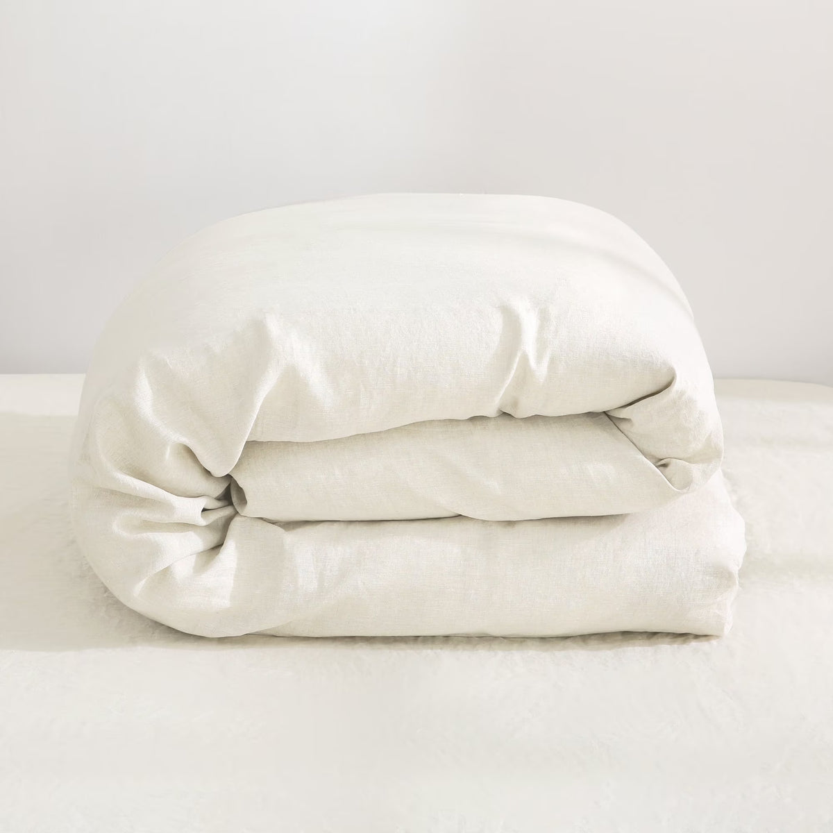 100% Pure Linen Duvet Cover with Button Closure and Corner Ties Soft & Breathable - Natural Full/Queen