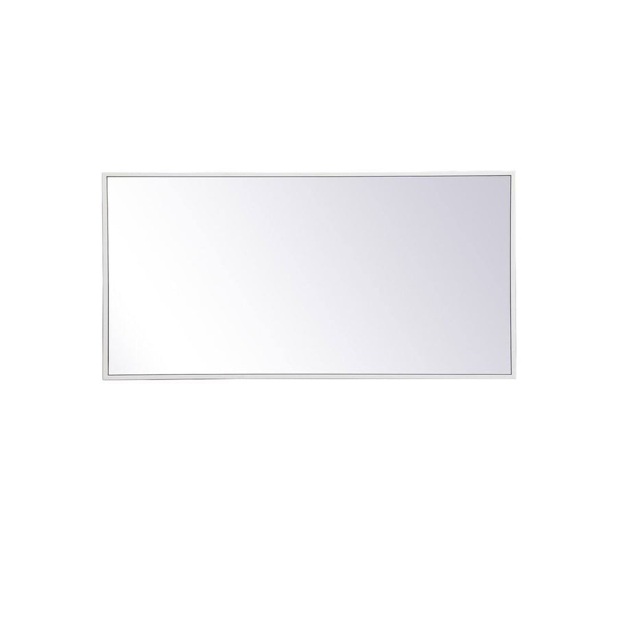 Sabine Metal Rectangle Wall Mirror Finish: White, Size: 36" x 18"