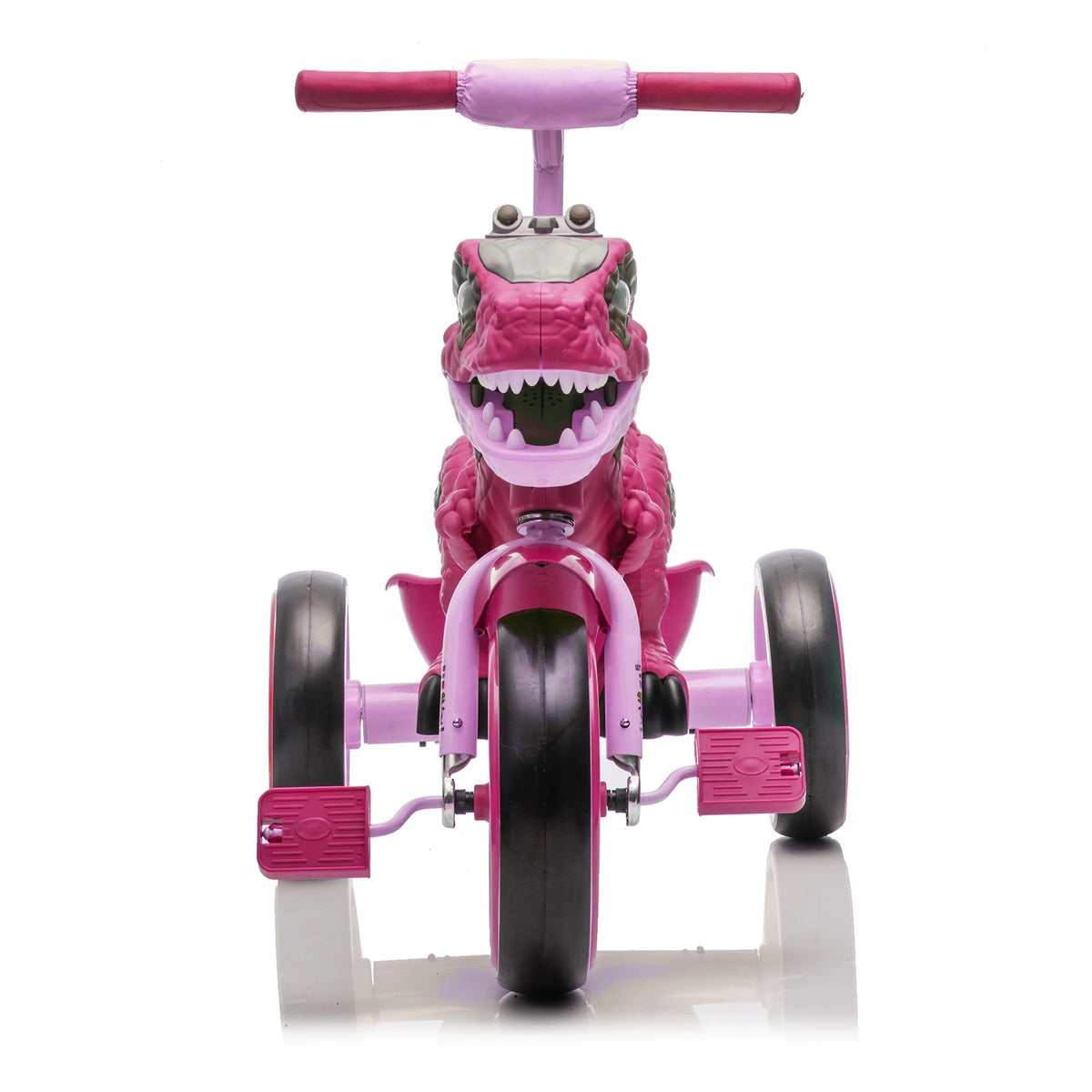 Xuanlur Kids Ride on Dinosaur Tricycle, Toddlers Kid Trike with Wide Flash Wheels, Anti - Slip Pedals, Rear Basket, Music & LED Lights, Toddler Bike Toys Gift for 3 - 6 Year Old Boys & Girls (Green)