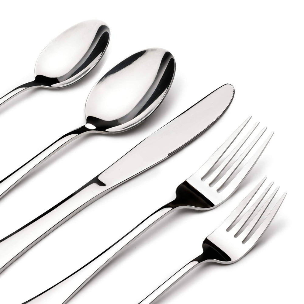 Acnusik Stainless Steel Flatware Service for 8, Utensils Cutlery Including Knife 40 Piece Silverware Set, Silver