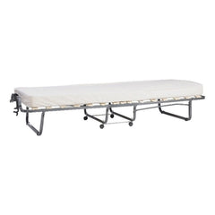 Riverbay Furniture Metal Folding Bed with Memory Foam Mattress in Beige