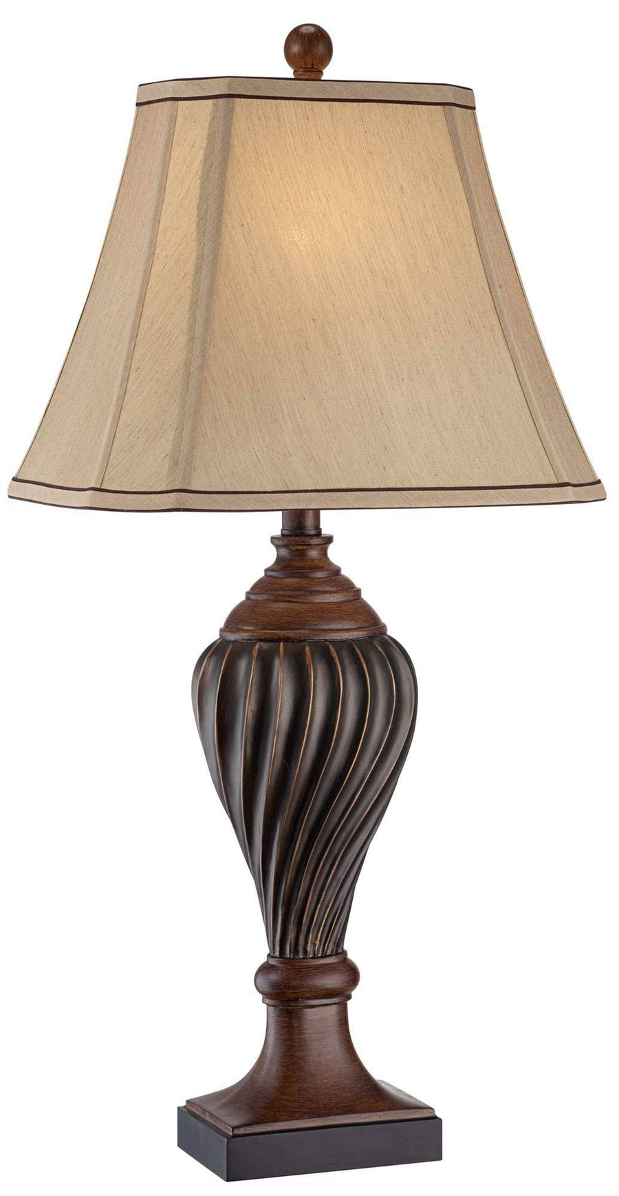 Regency Hill Carved Two-Tone Brown Table Lamp