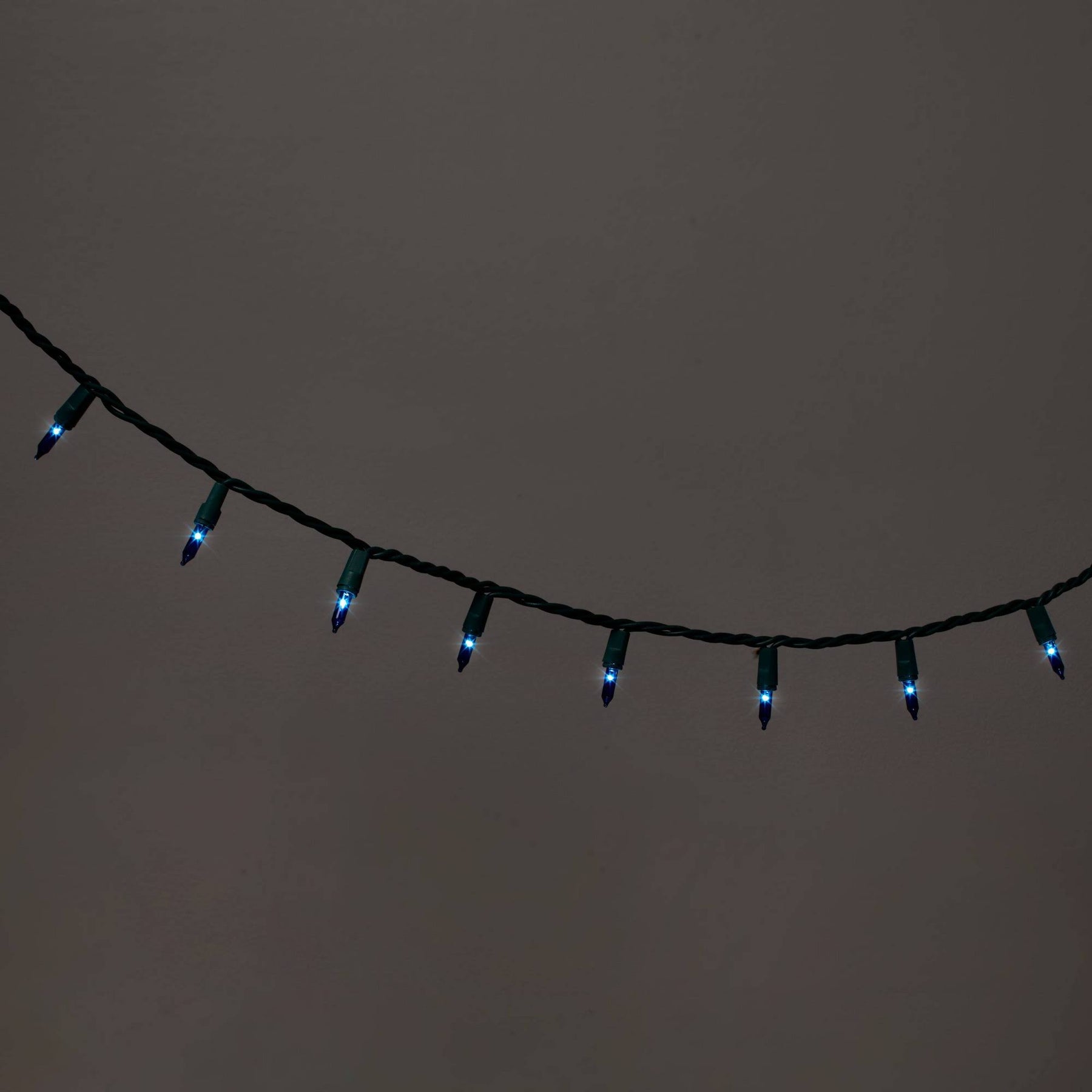 100ct Incandescent Smooth Mini Christmas String Lights Blue with Green Wire - Wondershop