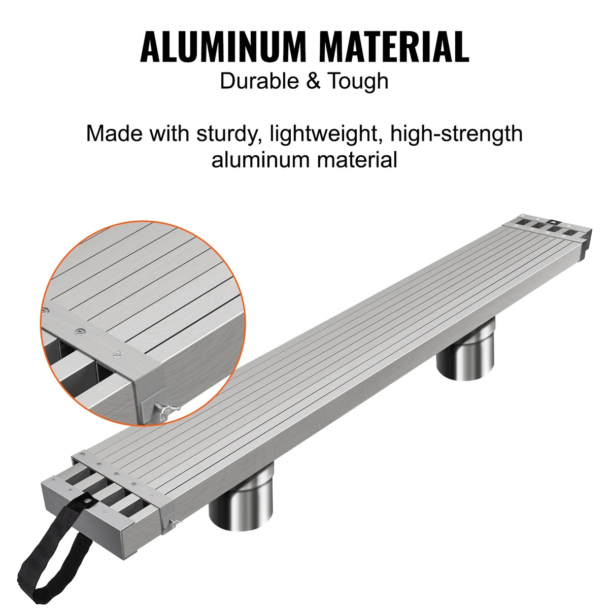VEVOR Telescoping Aluminum Work Plank, 8 - 13 Feet 500 lb Capacity, 12.5 in Width Aluminum Scaffold Plank, Extension Staging Plank with Skid - Proof Platform Scaffold Ladder Accessory