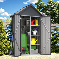 AECOJOY Outdoor Storage Cabinet Waterproof with Shelves, Vertical Tall Sheds Cabinet