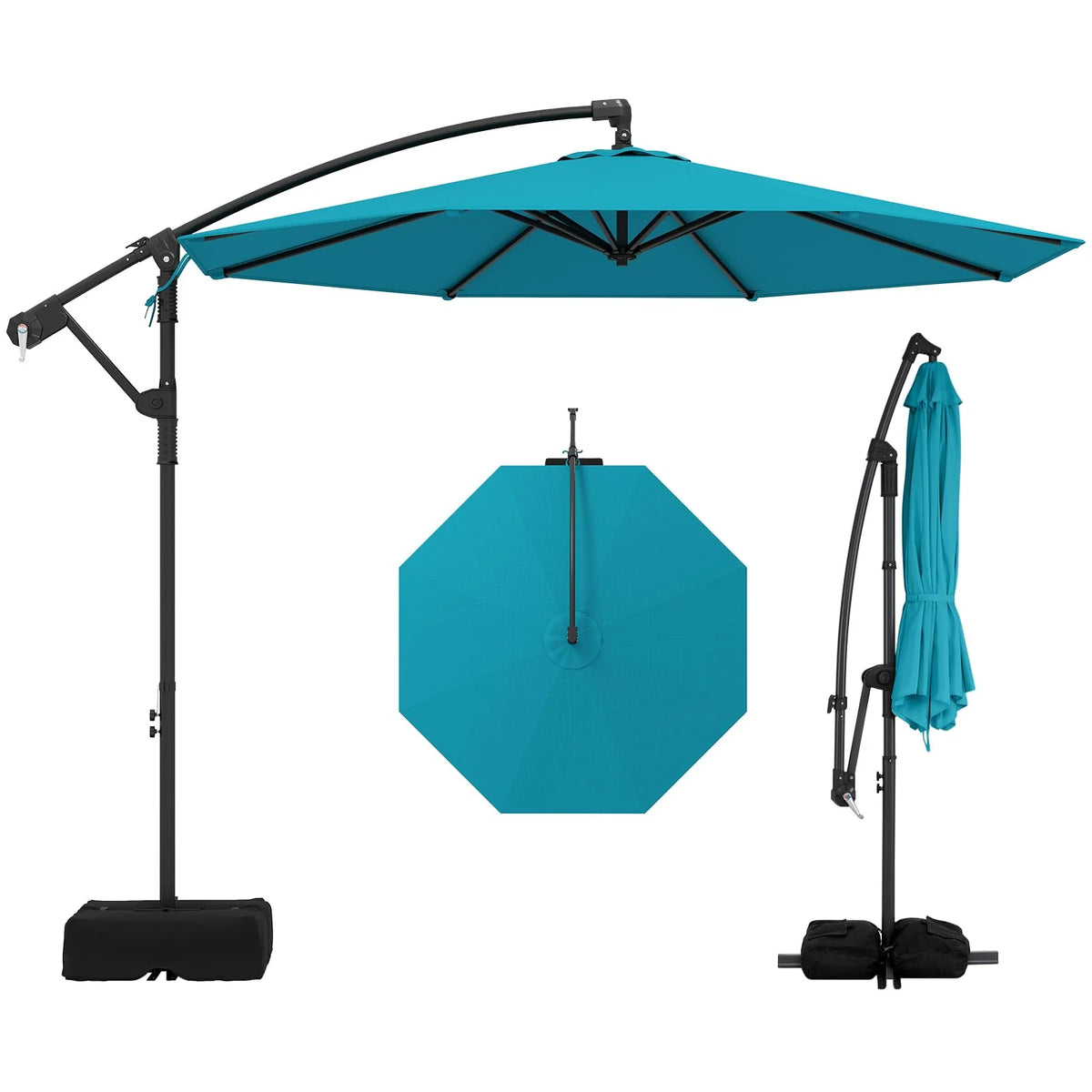 Tangkula 10ft Patio Umbrella with Base Included with 360 Degree Rotation
