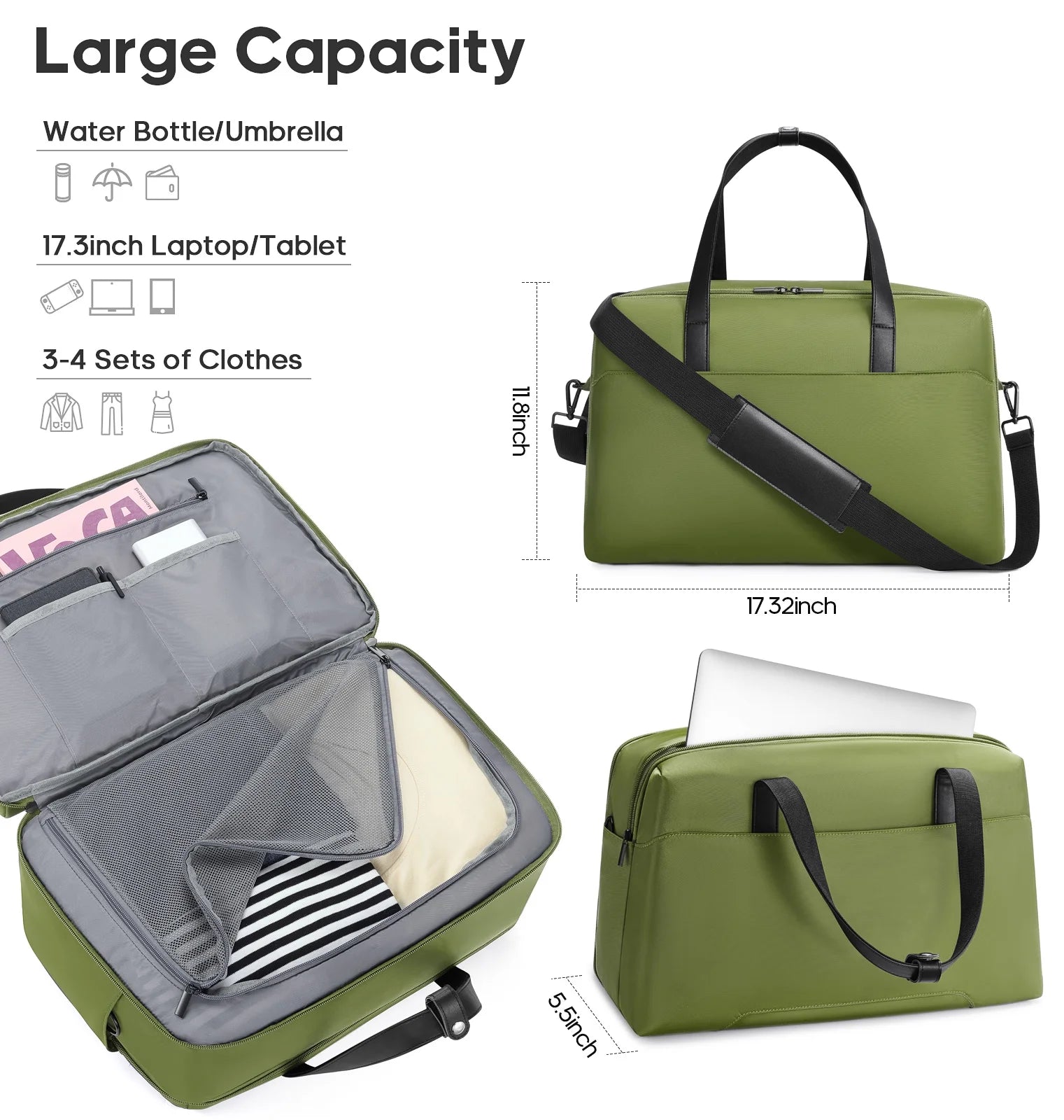 MIUSSE Luggage Sets 3 Piece, 20 in Carry on Luggage with Wheels, 100% PC Hardshell Suitcase with TSA Lock, Carry on Suitcases Airline Approved with Travel Backpack for Men Women