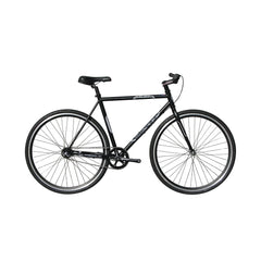 Wonder Wheels Fixed Bike 700C 57cm Hi - Ten Steel Frame Side Pull Brake Alloy Black Rims 700c*1.5*14g*32h*h30 Black Spokes, Tire: Black. - Matte Black & Black