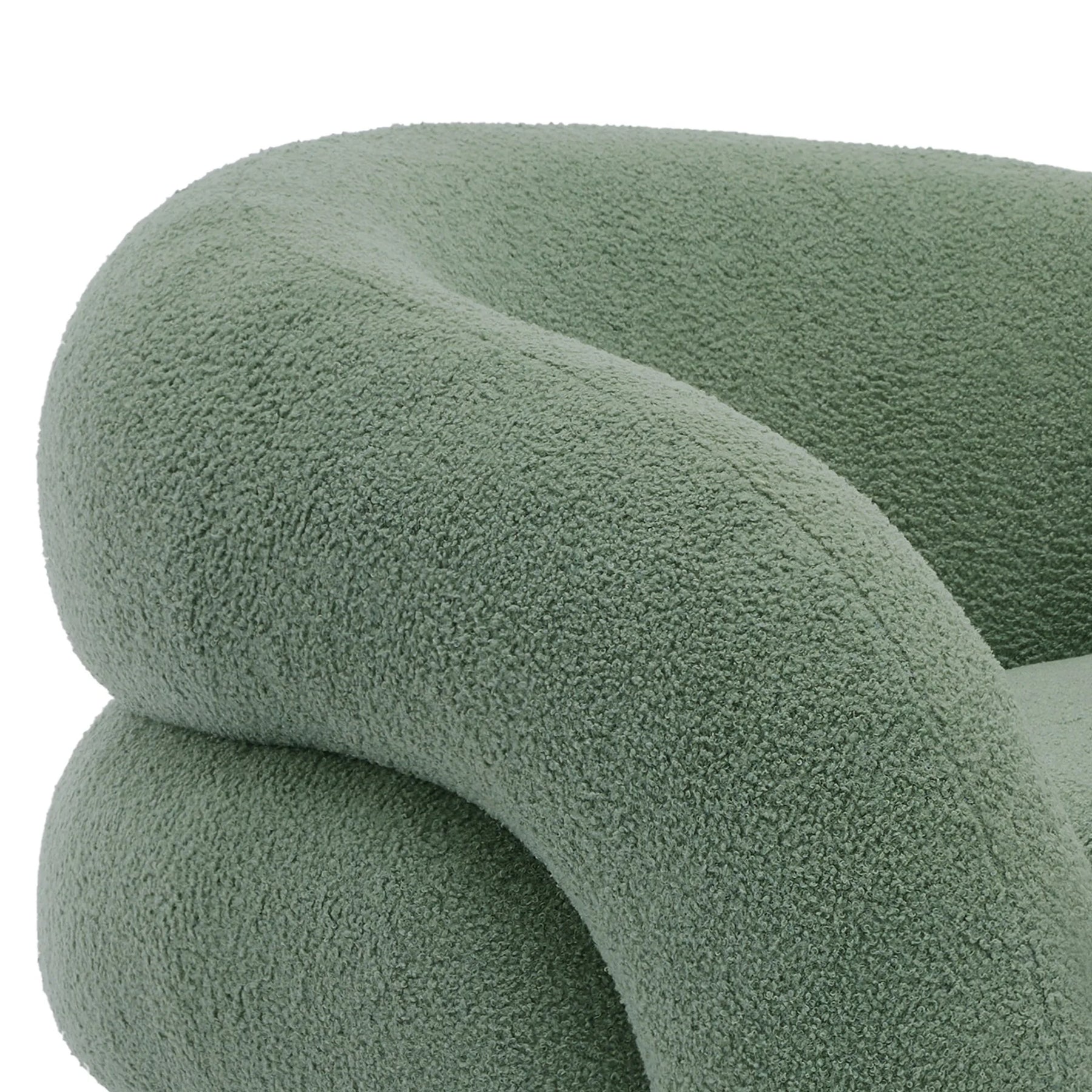 360 Swivel Accent Chair for Living Room, Boucle Barrel Armchair Single Sofa Chair Reading Chair, Sage Green