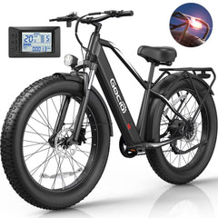 Gocio Electric Bike, 26"x4.0" Fat Tire E - Mountain Bike, Peak 1000W Motor, 28MPH 48V 15ah Battery Removable Ebike for Off Road, Sand, UL2849
