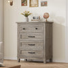 4 Drawer Dresser for Bedroom, 34.8" Tall Bedroom Dresser with Large Drawer& Black Handles, Wooden Storage Organizer Cabinet Chest of Drawer for Living Room, Hallway