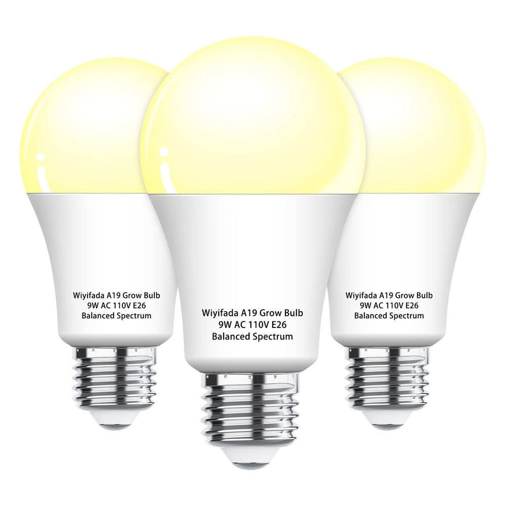 3 Pack A19 Full Spectrum LED Bulb Indoor Grow Light