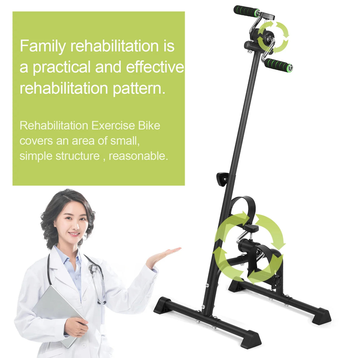 Mwptoo Elderly Exercise Bike, Pedal Exerciser Bike, Hand Arm Leg Knee Peddler, Adjustable Fitness Equipment for Seniors, Elderly Home Pedal Exercise Bike for Total Body