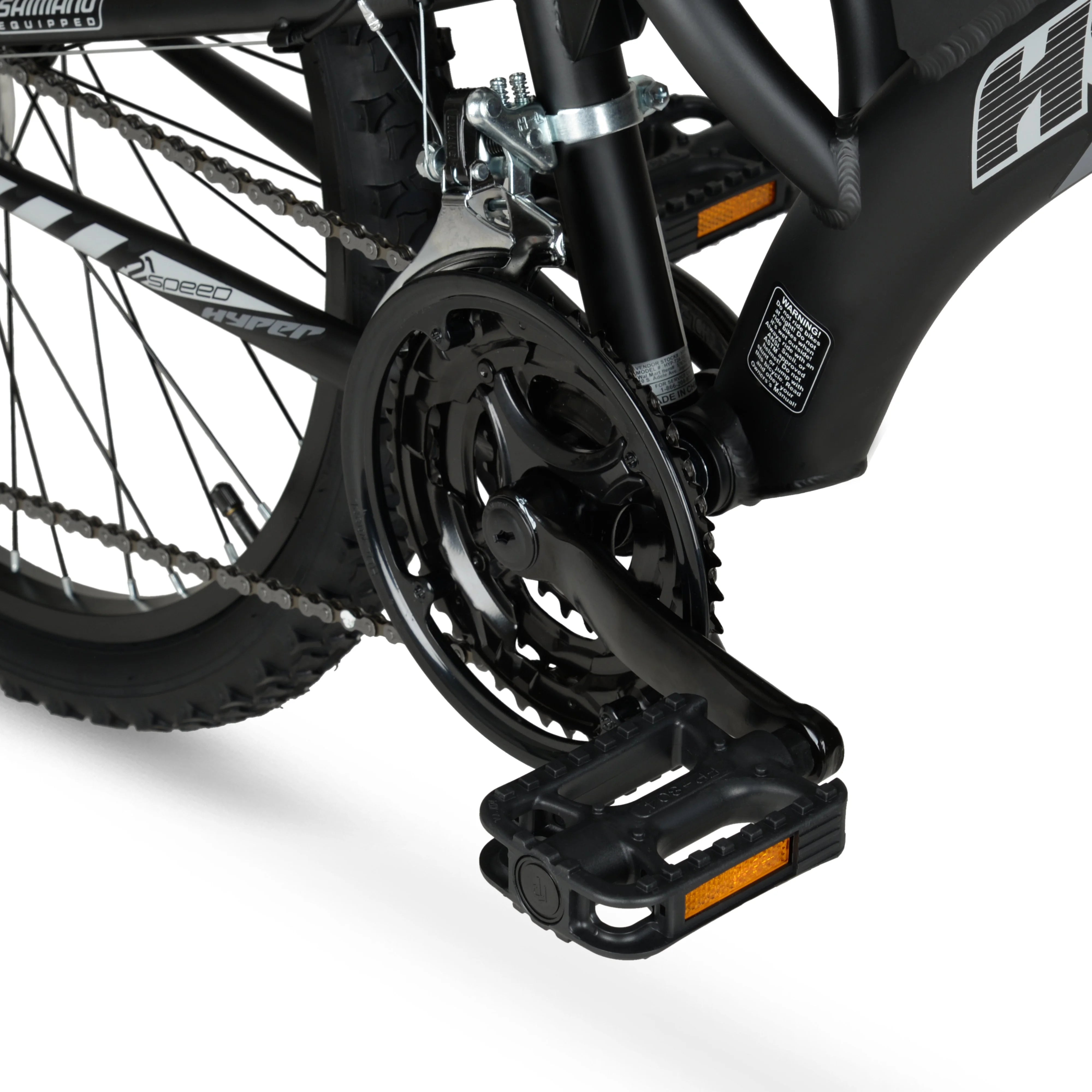 24" Hyper Bicycles Havoc Mountain Bike, Youth/Adult, Recommended Ages 10 - 14 Years Old, Black