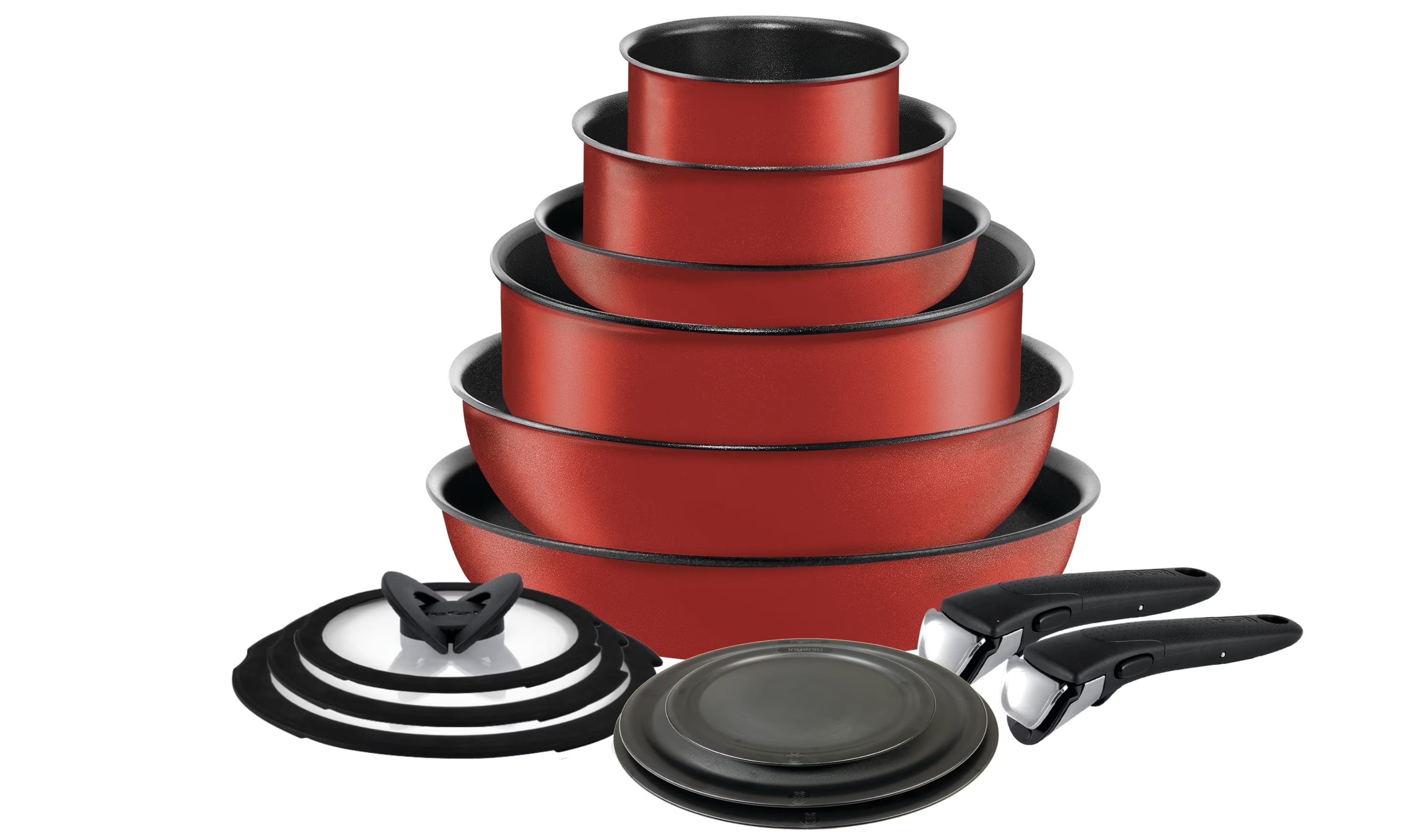 T - Fal Ingenio Expertise Nonstick 14 - Piece Cookware Set, Induction Oven Safe up to 500F, Detachable Handle, Onyx Black