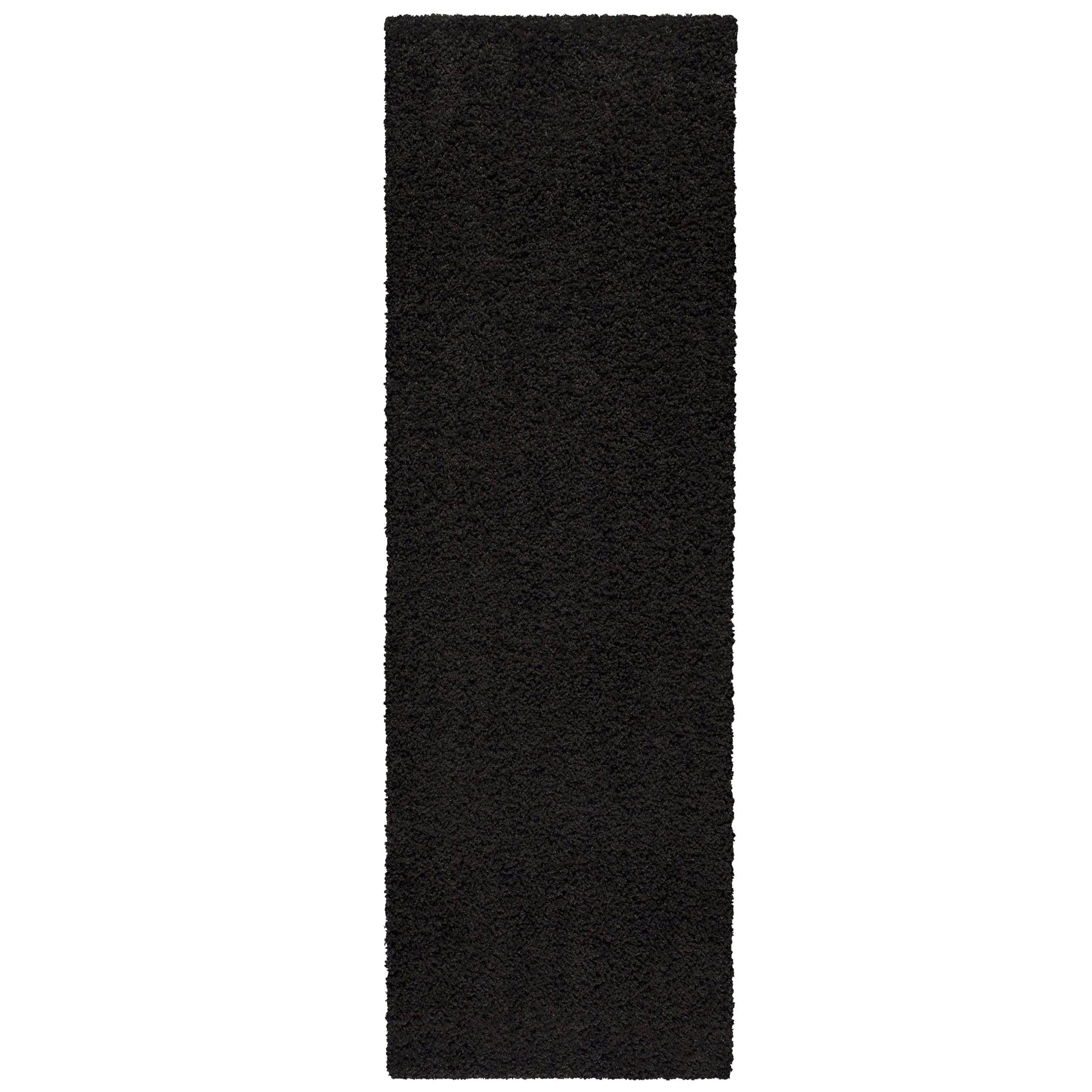 Mainstays 1' 9" x 5' Solid Casual Shag Runner Rug - Black - Each
