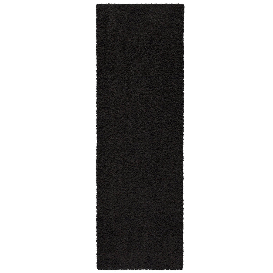 Mainstays 1' 9" x 5' Solid Casual Shag Runner Rug - Black - Each