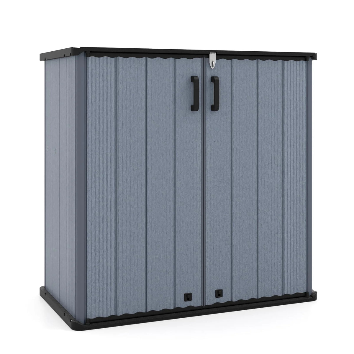 Tangkula 175 Gallon All-Weather Outdoor Storage Box with Lockable Door & Removable Shelf