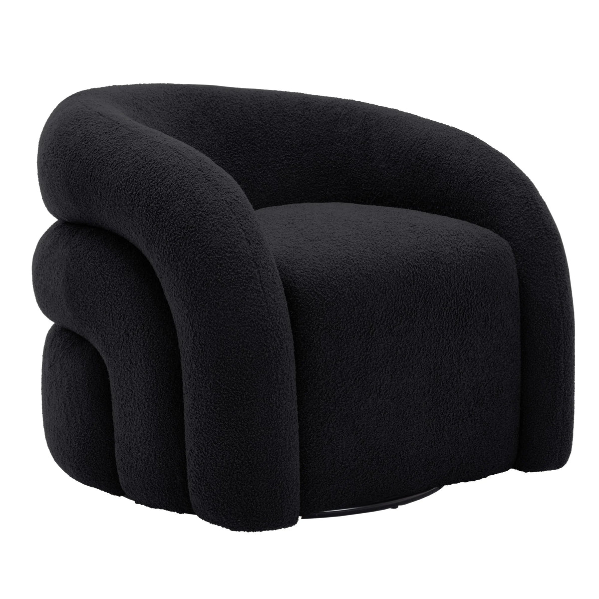 360 Swivel Accent Chair for Living Room, Boucle Barrel Armchair Single Sofa Chair Reading Chair, Sage Green