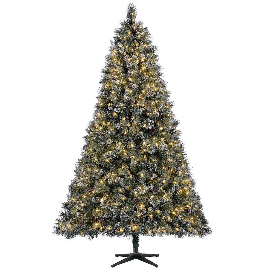 Home Accents Holiday TG76M3ACDL19 7.5 ft Sparkling Amelia Pine LED Pre-Lit Artificial Christmas Tree with Warm White Lights