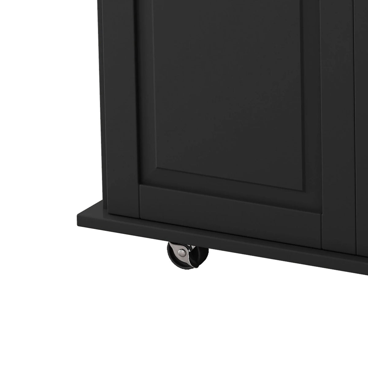 Movable Kitchen Island Cart with 2 Door Cabinet, 2 Drawers and Drop Leaf Top, Island Table with Spice Rack, Towel Holder, Wine Rack and Wheels, Kitchen Storage Cabinet, White