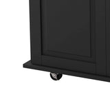 Movable Kitchen Island Cart with 2 Door Cabinet, 2 Drawers and Drop Leaf Top, Island Table with Spice Rack, Towel Holder, Wine Rack and Wheels, Kitchen Storage Cabinet, White