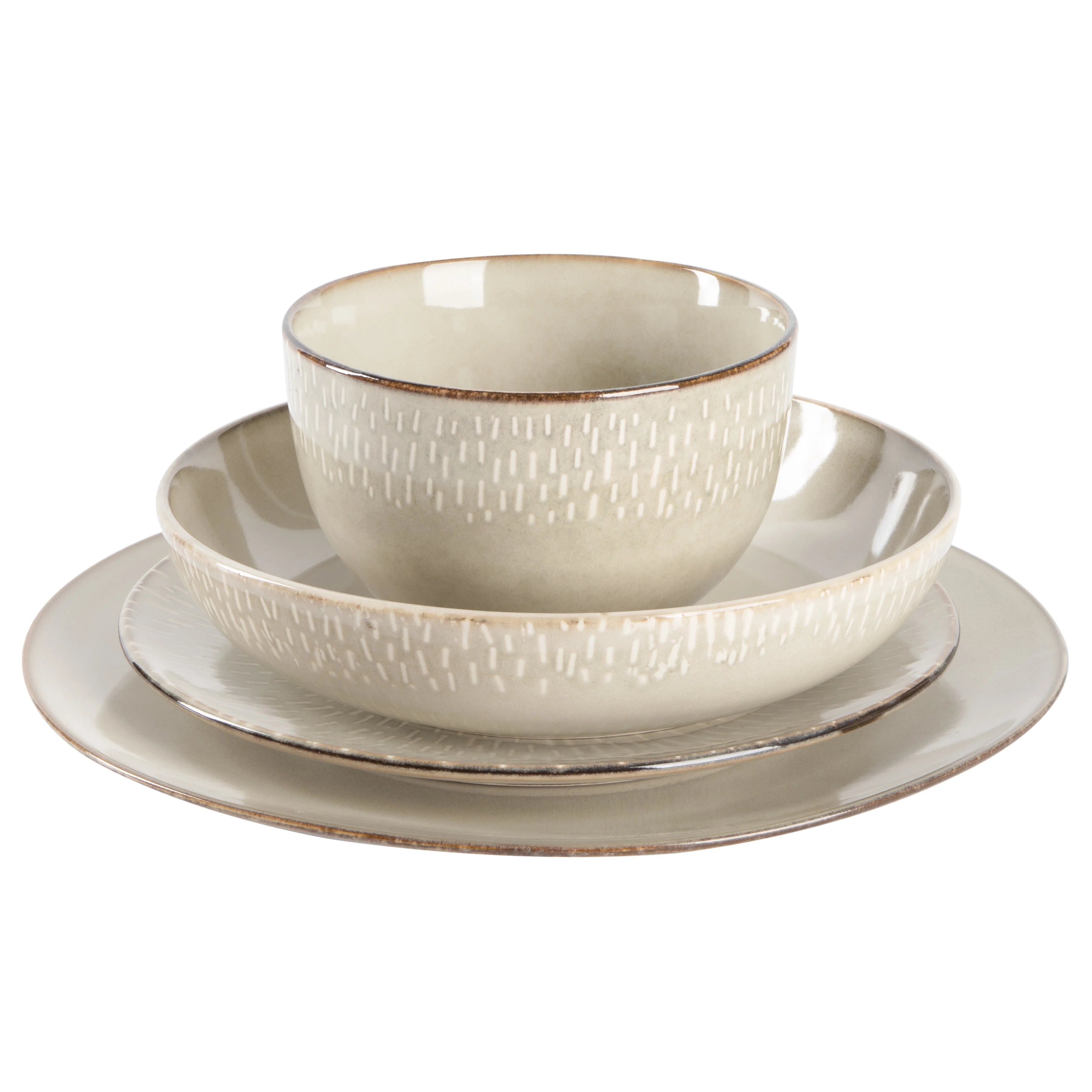 Gibson Elite Matisse 16 - Piece Dinnerware Set - Taupe