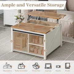 Waleaf Wooden Coffee Table, Lift Top Coffee Table with Large Hidden Storage Shelf for Living Room