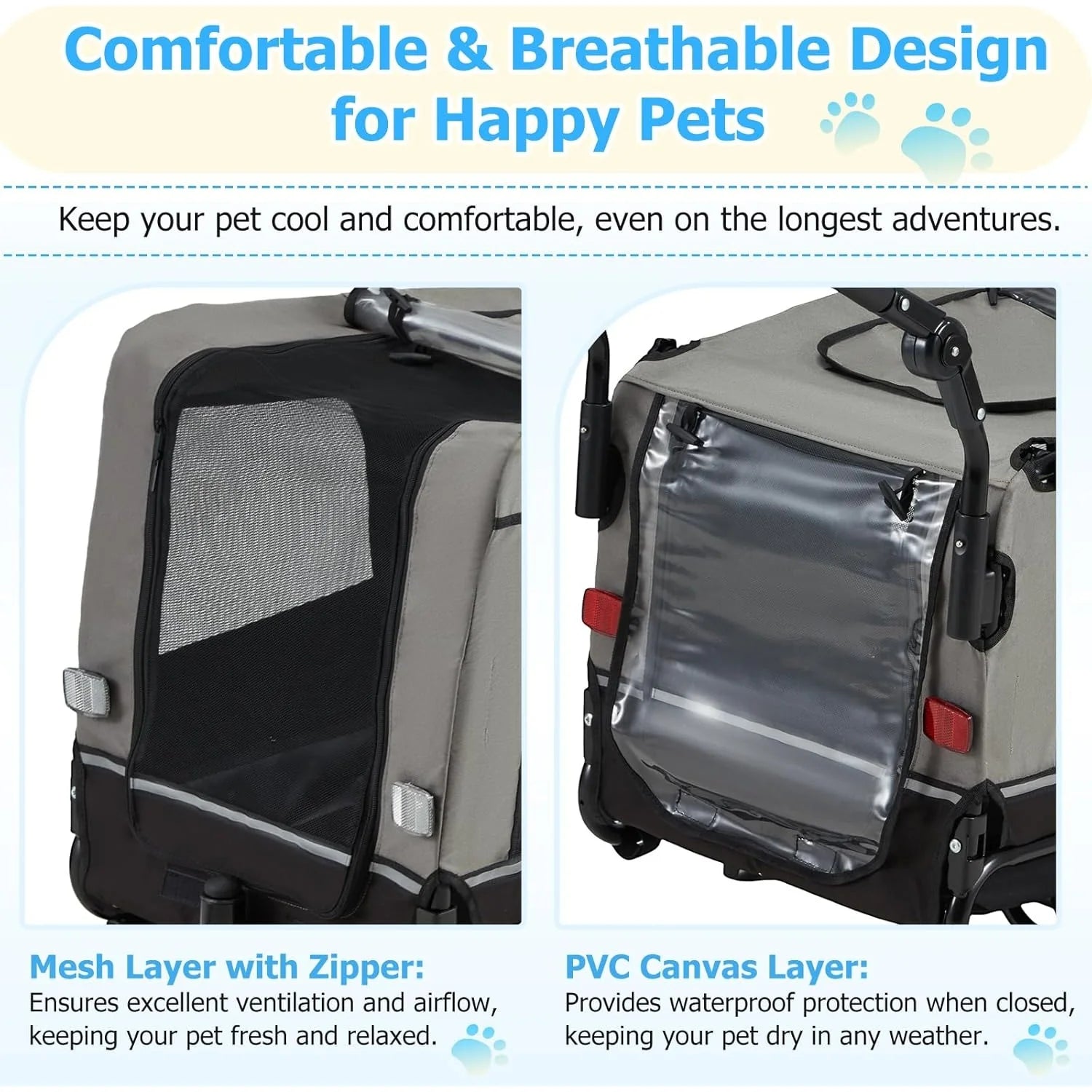 AECOJOY Dog Bike Trailer, Large 57'' Pet Bicycle Carrier for Small and Medium Dogs