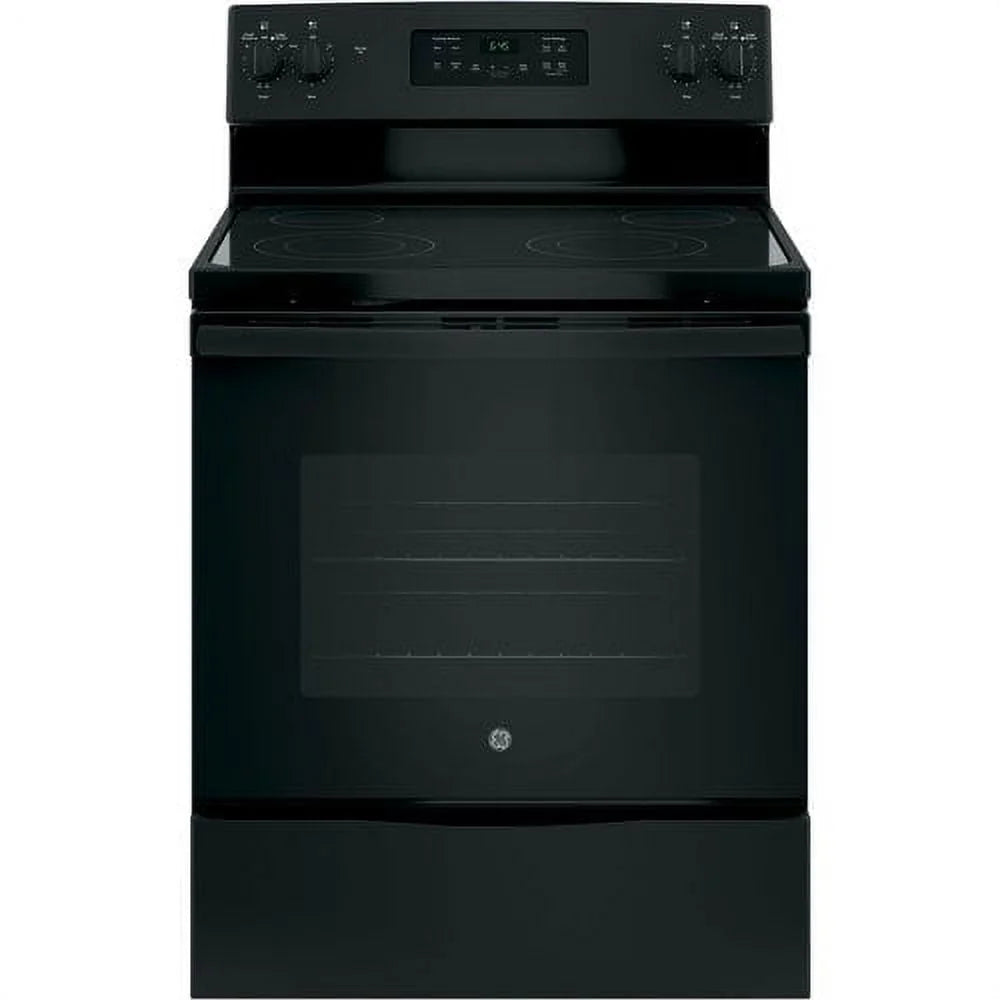 Ge? Appliances 30??free - Standing Electric Range Model JB645RKSS in Stainless Steel. APPROXIMATE DIMENSIONS (Hxwxd) 47 Height x 29 7/8 Width x 28 Dimension In. Two 9"/6" Power Boil Elements, Self - Clean Oven and Dual - Element Bake