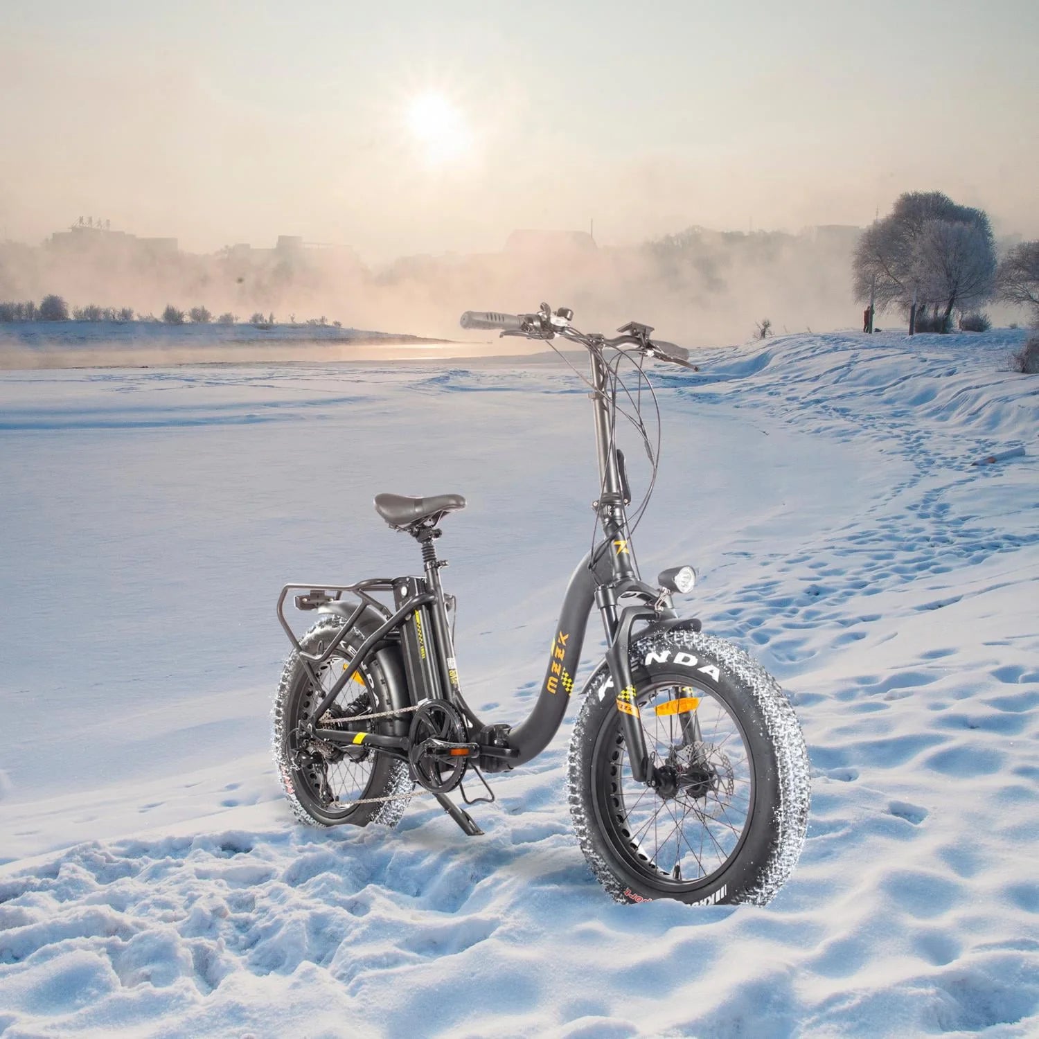 Folding Electric Bike for Adults, Ebikes for Adults 7 Speed Powerful 750W BAFANG Motor 20" 4.0 Fat Tire Foldable Mountain Snow Ebikes with Removable Lithium Battery