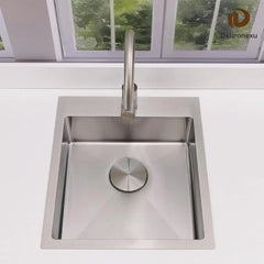 17 in Bar Sink Drop in - Small Kitchen Sink, Modern 18 Gauge Stainless Steel Sink with Brushed Finish, 17"x19"x6" Single Bowl Kitchen Sinks for RV, Prep, and Outdoor Use