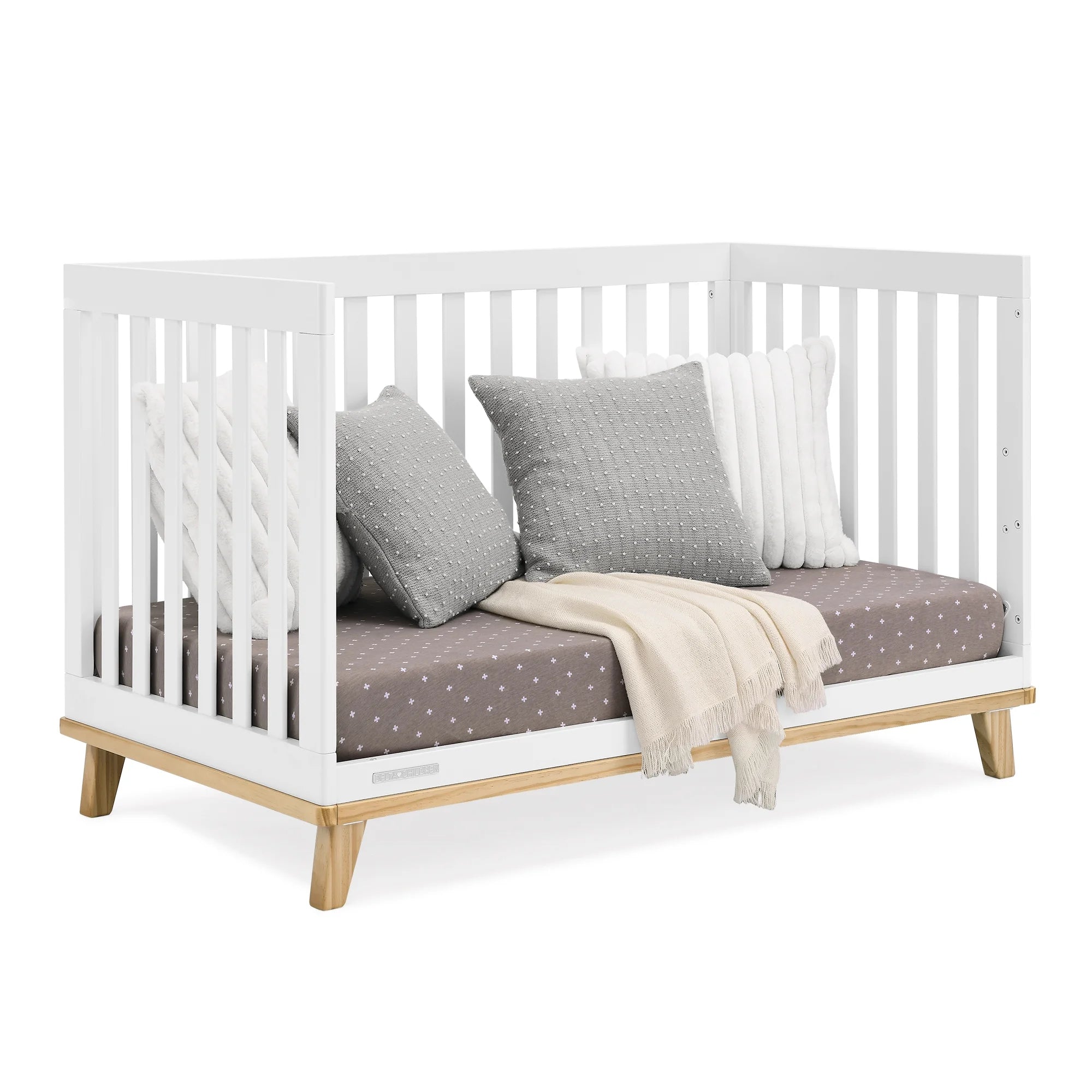 Delta Children Frankie 4 - in - 1 Convertible Crib - Greenguard Gold Certified, Black with Natural