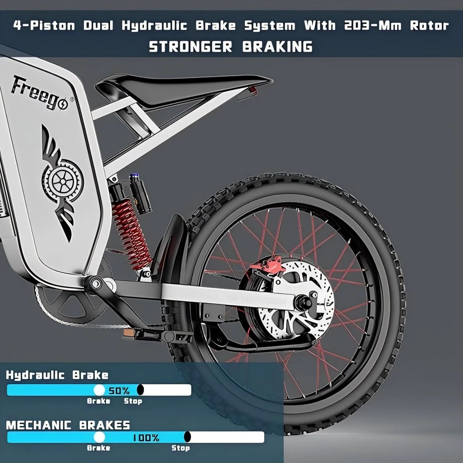 Freego X2 Pro 6000W(Peak) Motor Electric Dirt Bike for Adult, 60V30AH Battery Electric Motorcycle, 50MPH Speed Electric Bicycle, 19x2'' Full Suspension/Hydraulic Brake