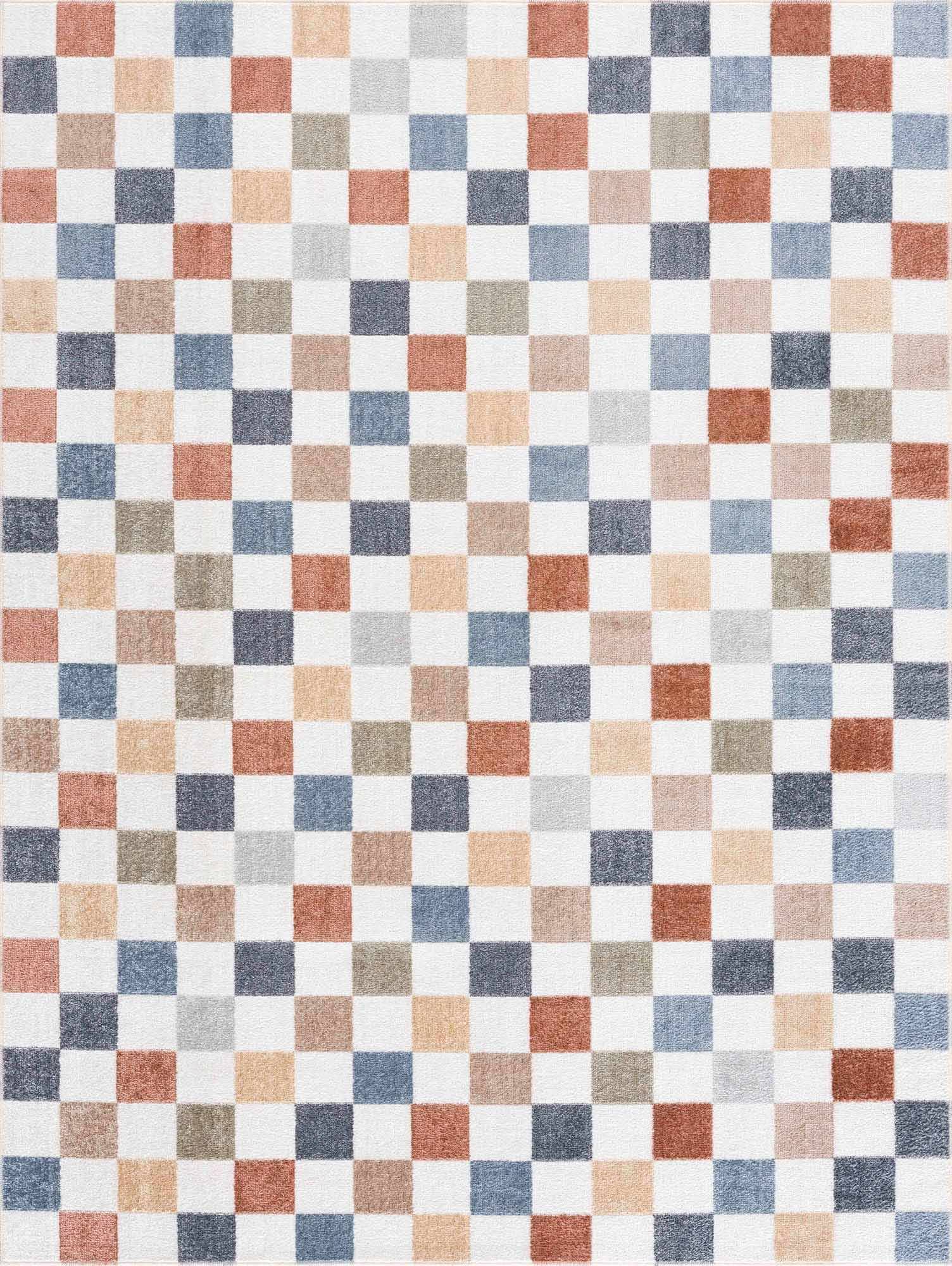 Hauteloom Alie Colorful Checkered Washable Rug | Washable Area Rug for Living Room, Bedroom | Colorful Checkered Rug - 2'3" x 3'9" Rectangle