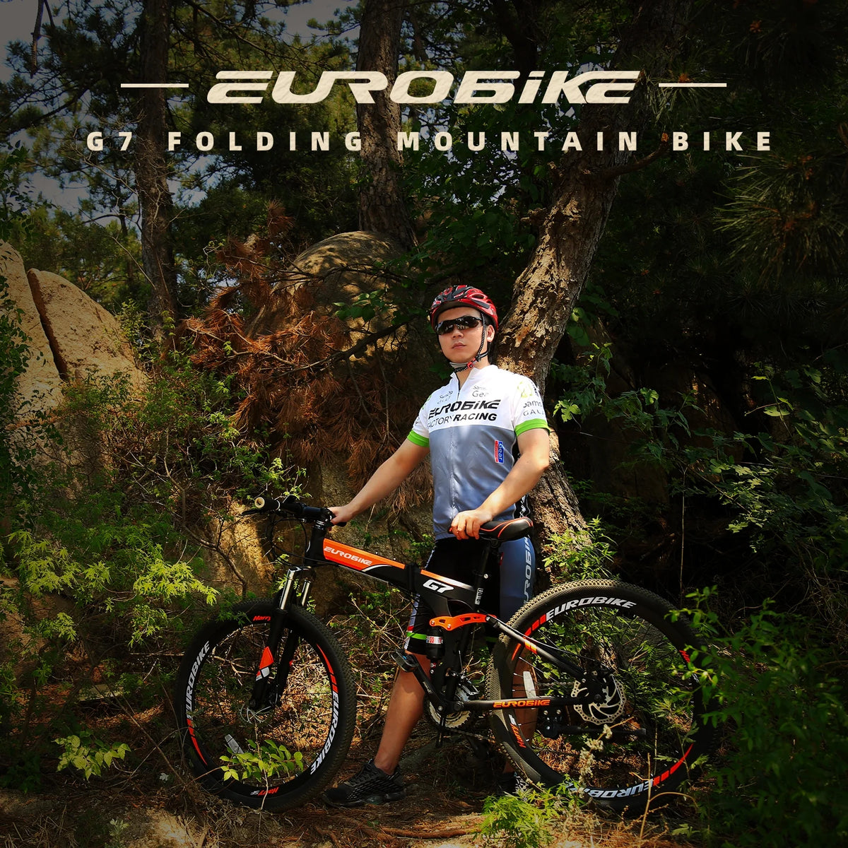 Eurobike 27.5" Full Suspension Folding Mountain Bike Foldable Frame Bicycle Disc Brakes Men or Women Bikes for Afults Green