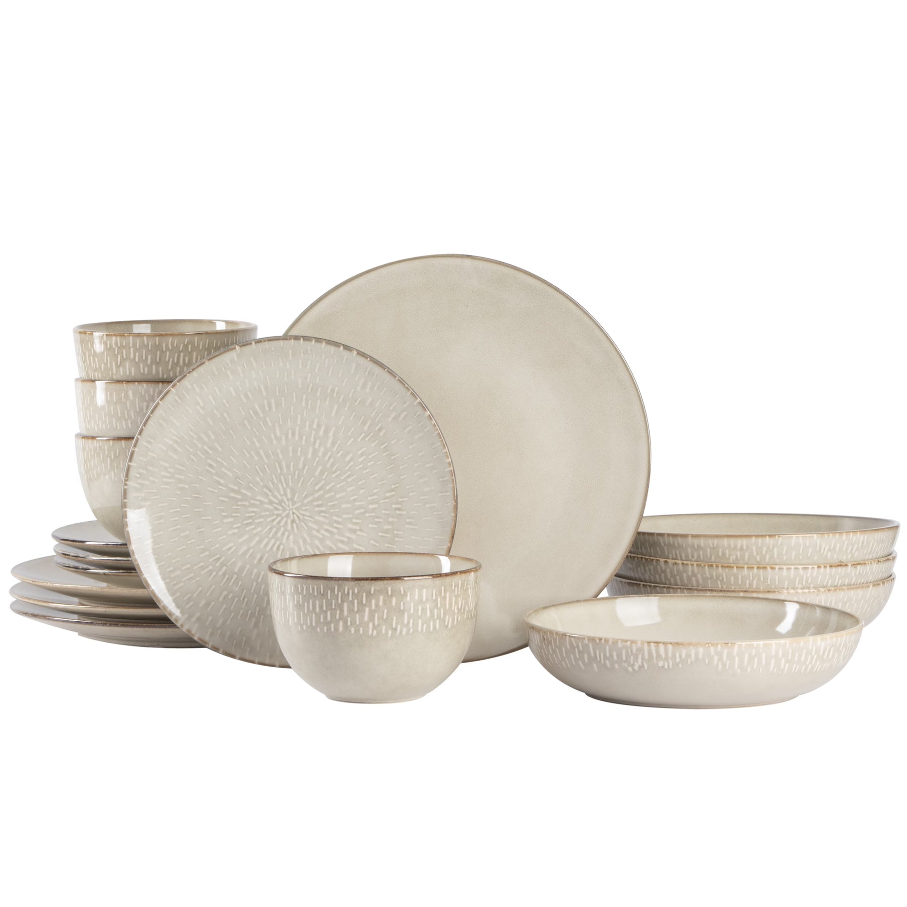 Gibson Elite Matisse 16 - Piece Dinnerware Set - Taupe