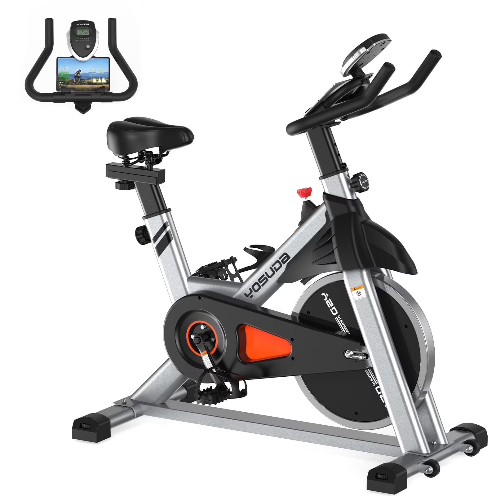 YOSUDA Indoor Cycling Bike, 330 lb Capacity, Comfort Seat, LCD Monitor